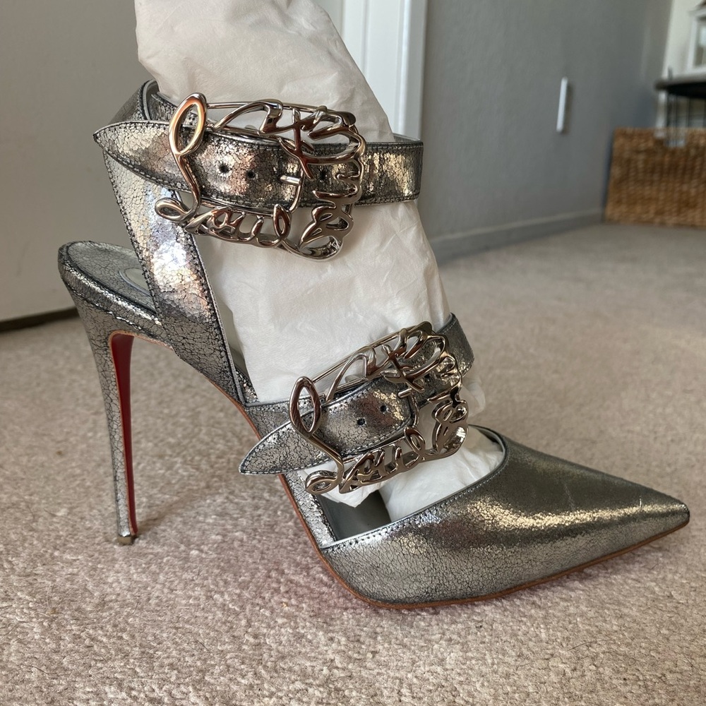 Christian Louboutin Silver Heels 100mm